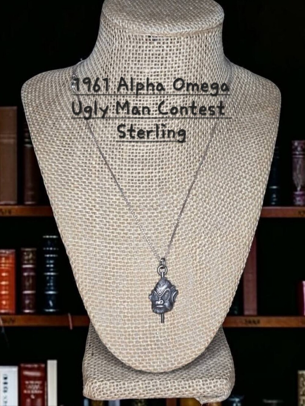 1961 Alpha Phi Omega "Ugly Man on Campus" Mascot Sterling Necklace